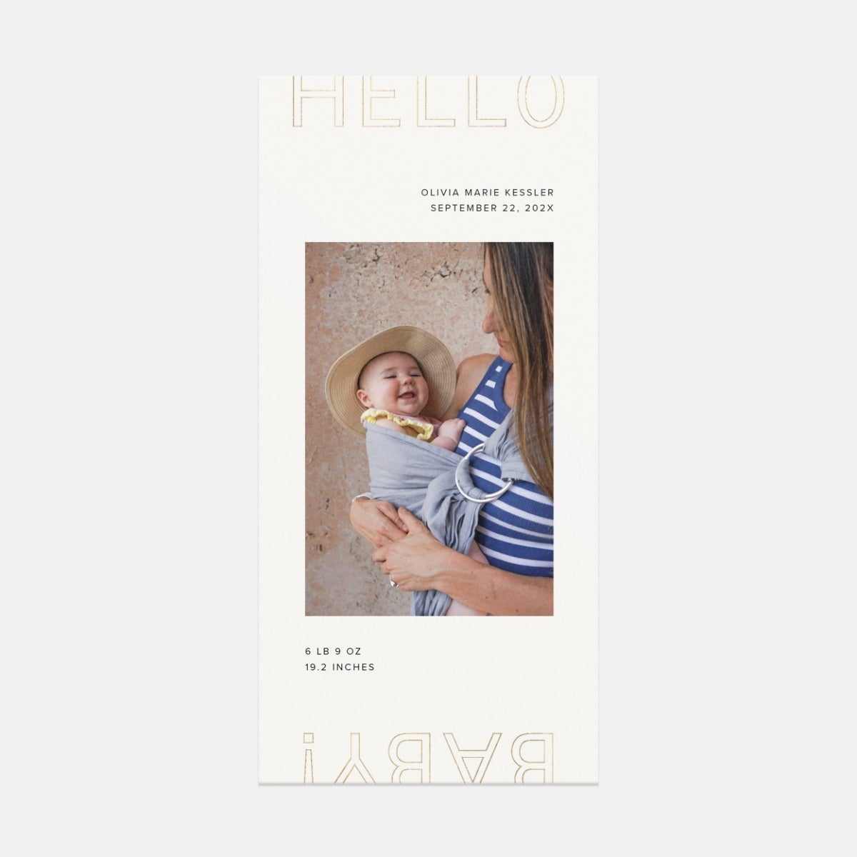 Block Lettered Birth Announcement by Artifact Uprising | Cards