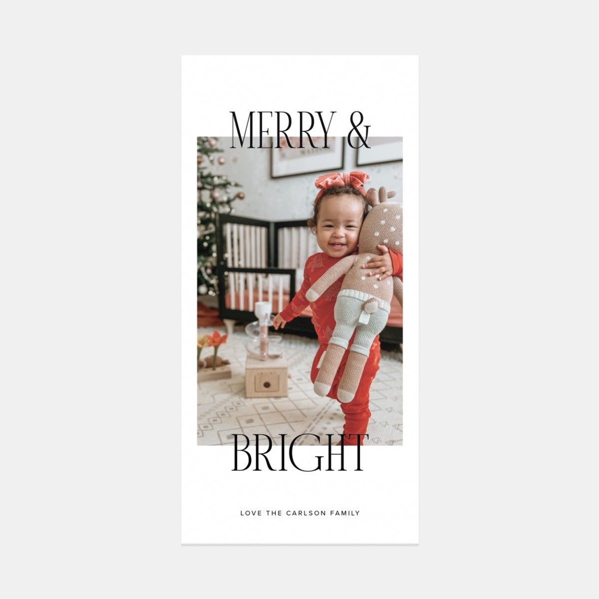 Stacked Merry & Bright Holiday Card