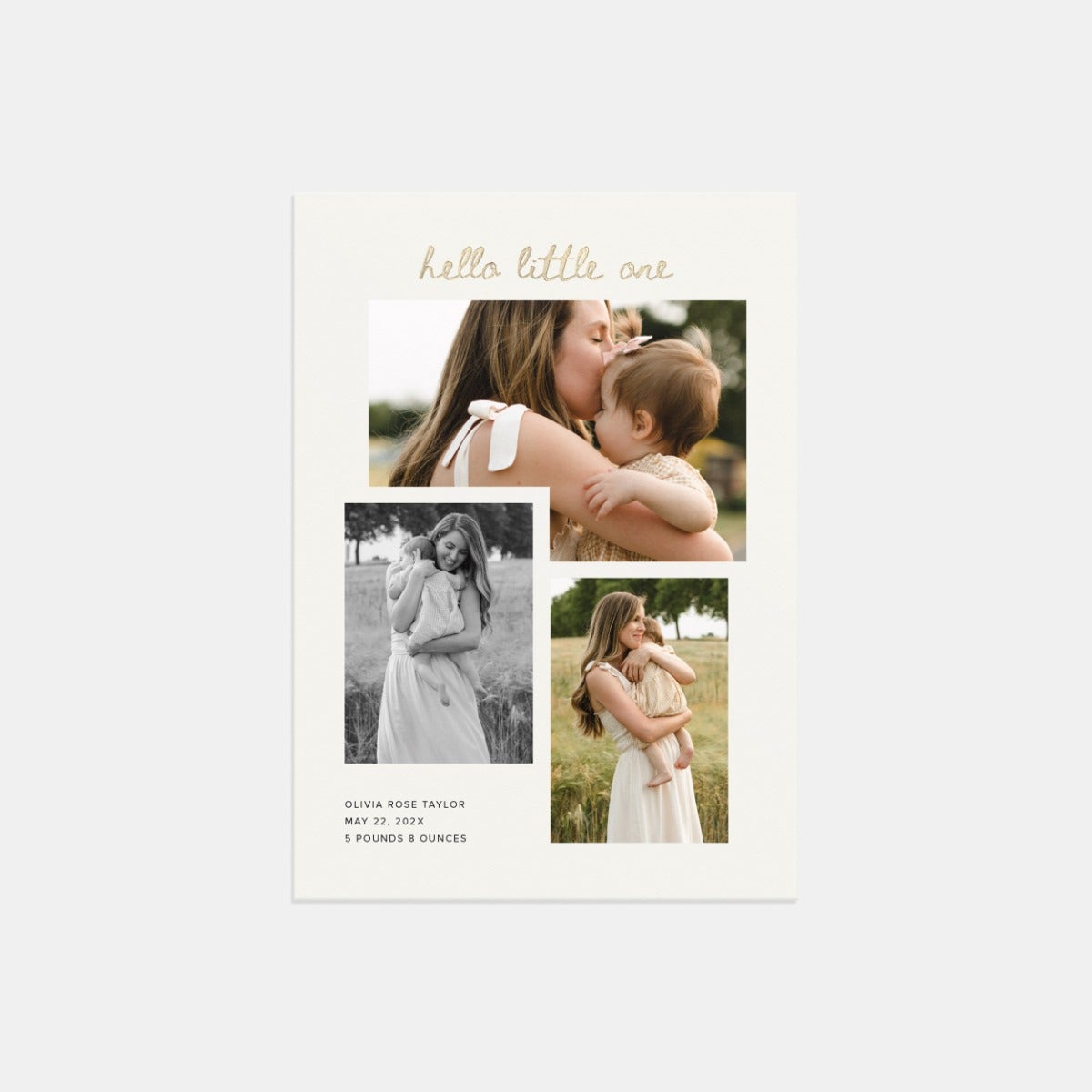 Classic Collage Birth Announcement