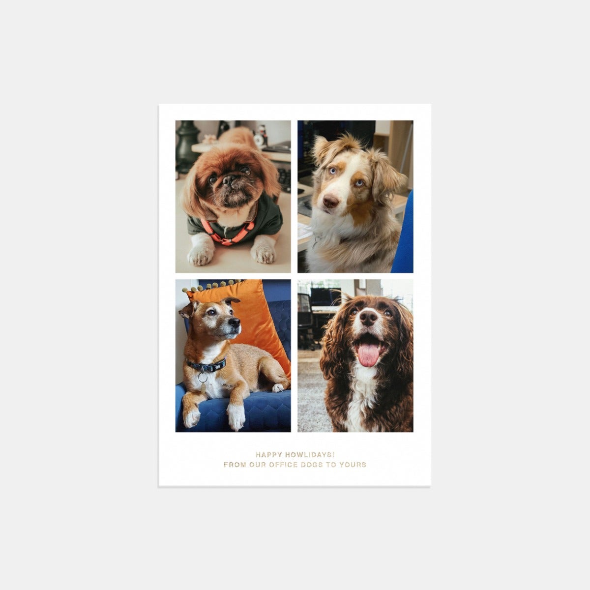 Simple Multi-Image Grid Business Holiday Card