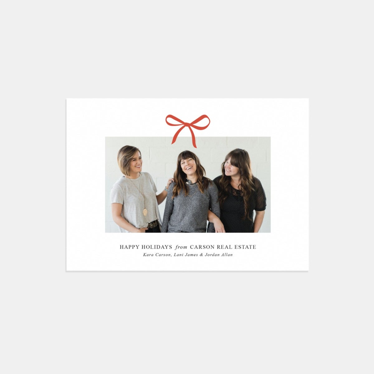 Tied With A Bow Business Holiday Card