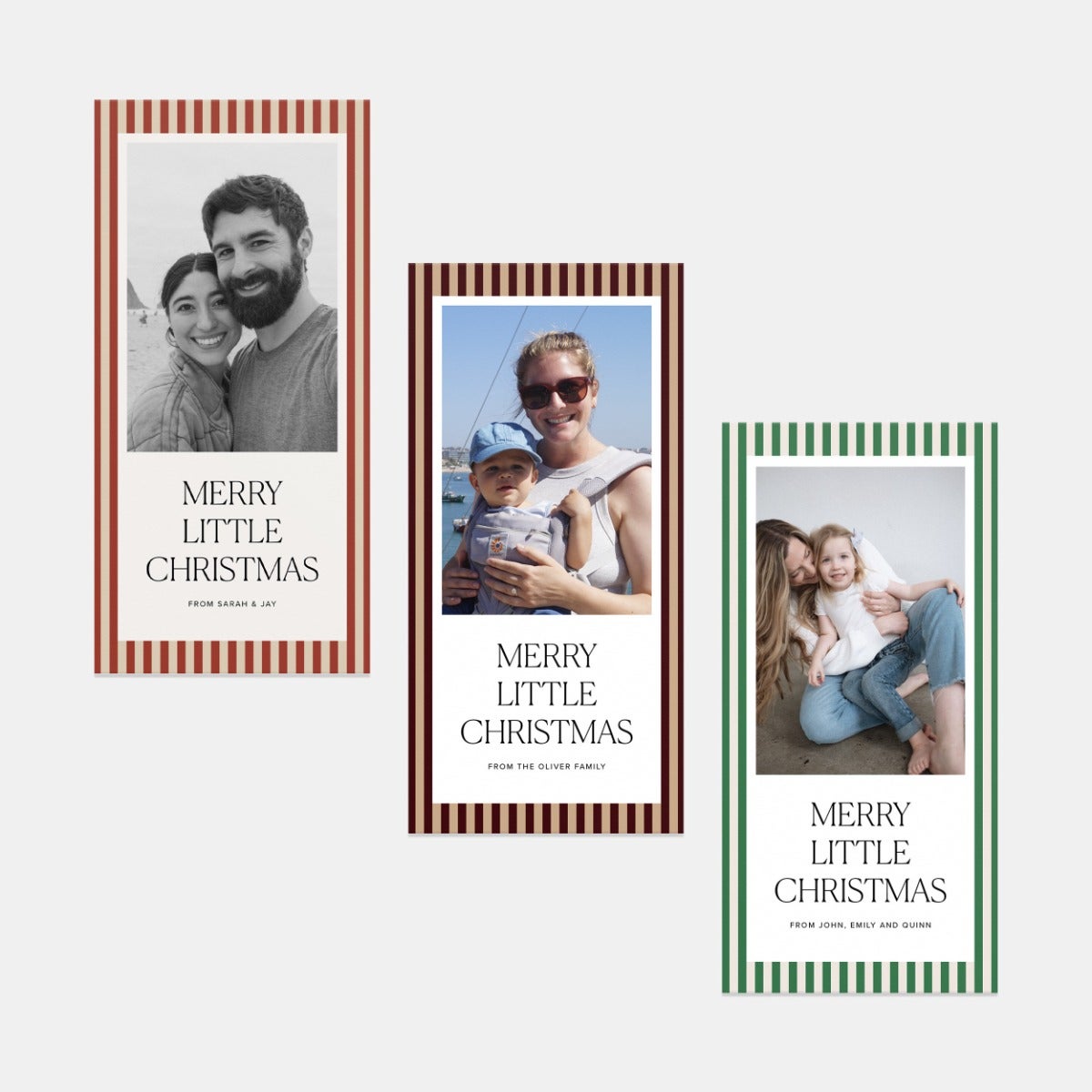 Vintage Stripes Christmas Card