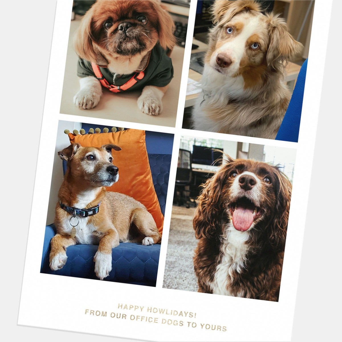 Simple Multi-Image Grid Business Holiday Card