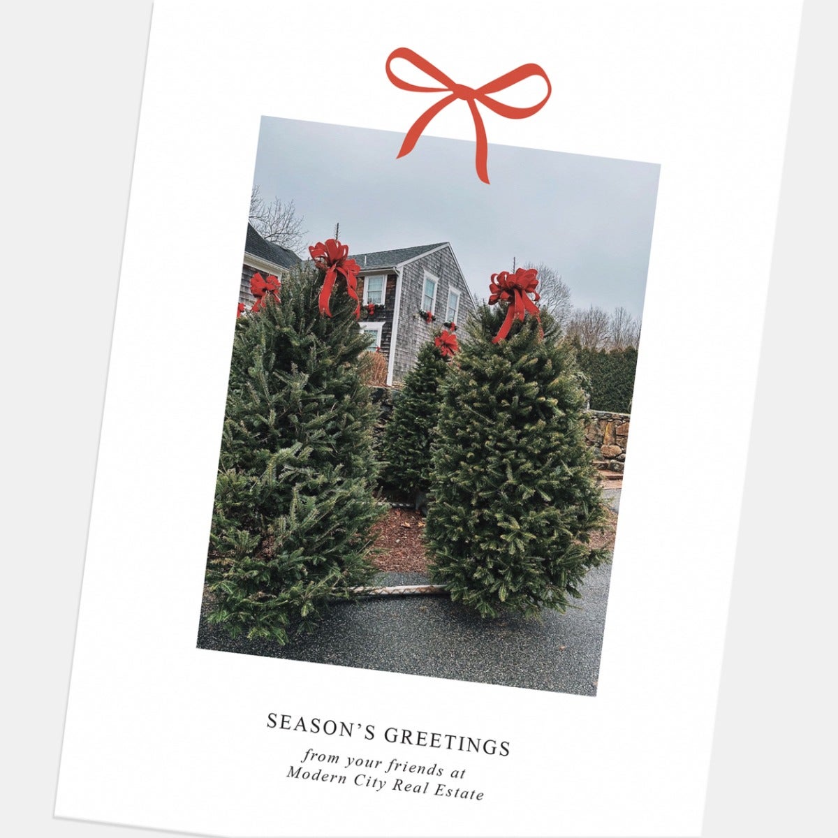 Tied With A Bow Business Holiday Card