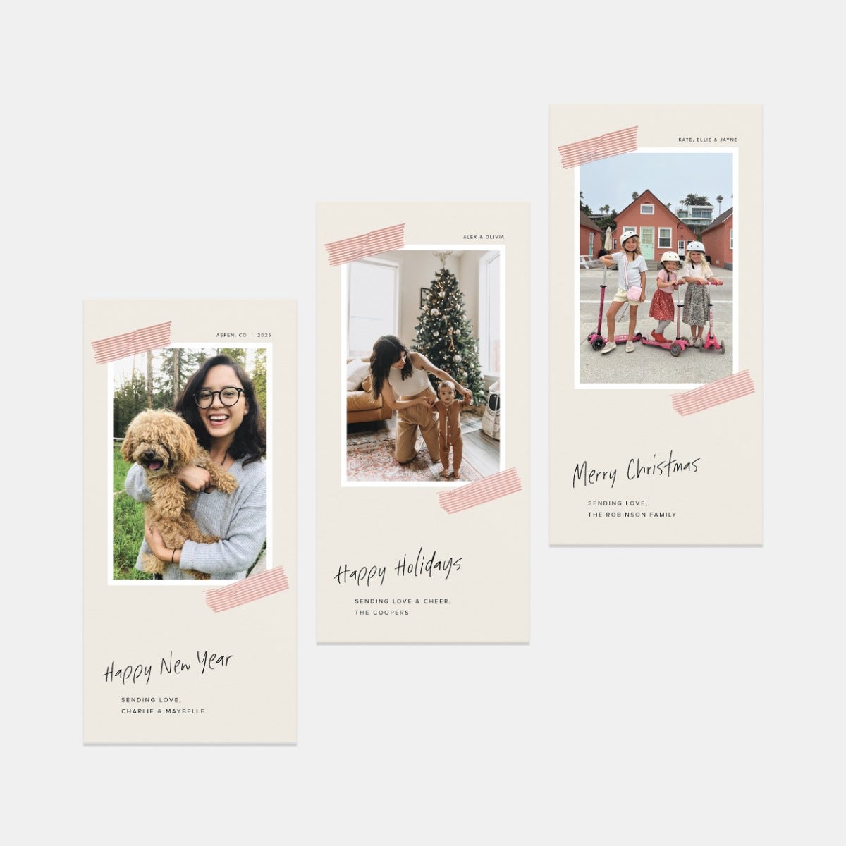 Taped Photo Christmas Card