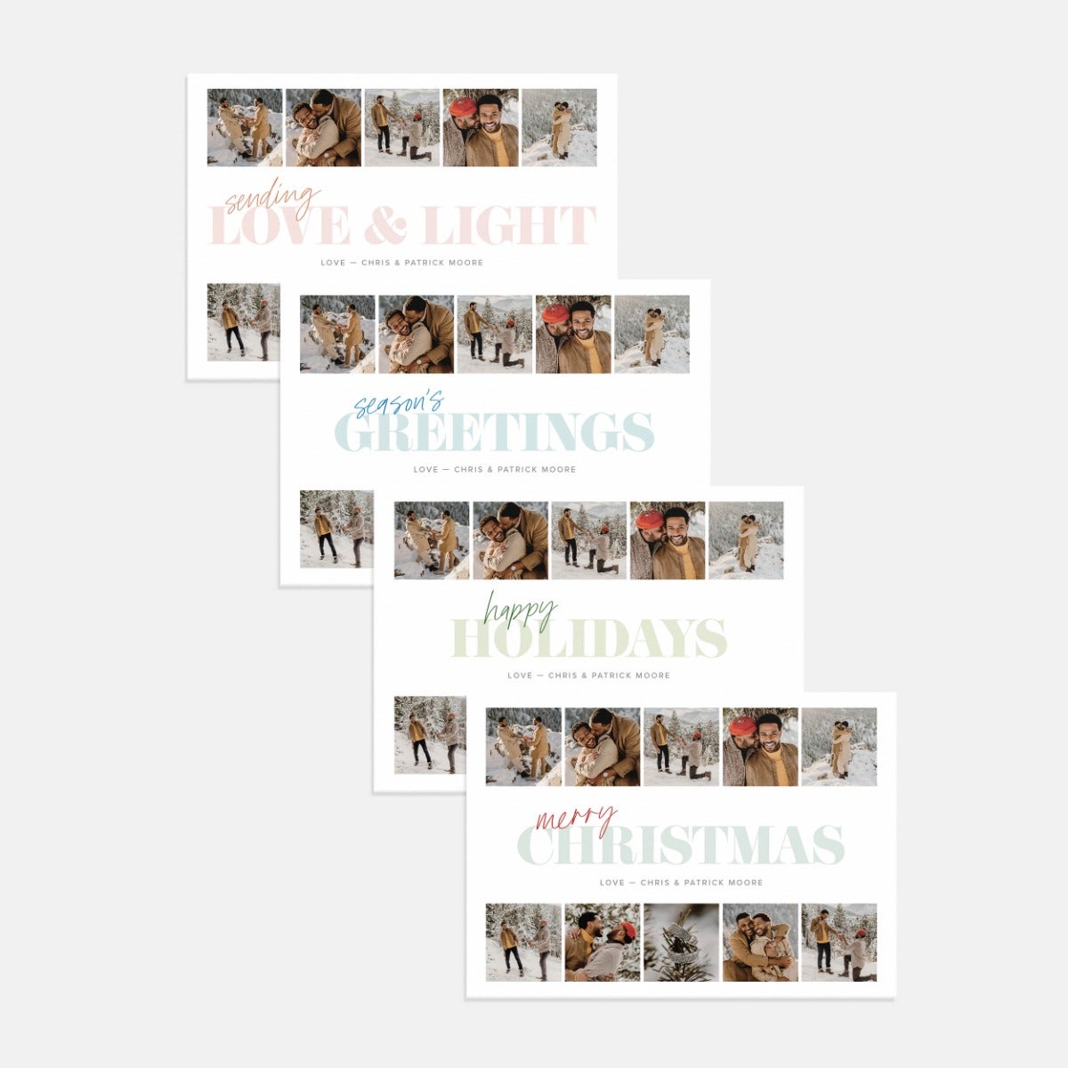 Pastel Greeting Multi-Image Holiday Card