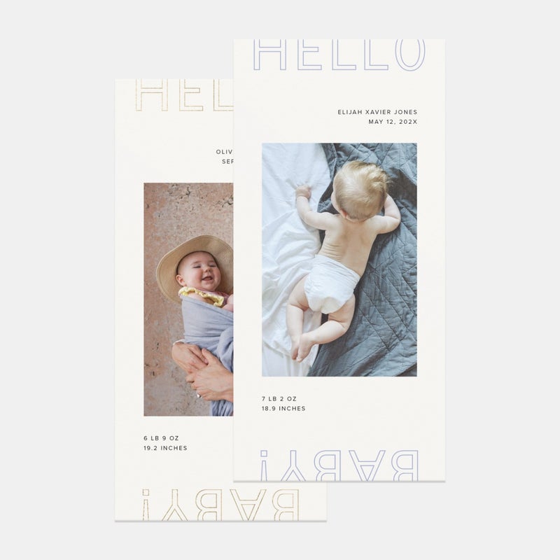 Block Lettered Birth Announcement