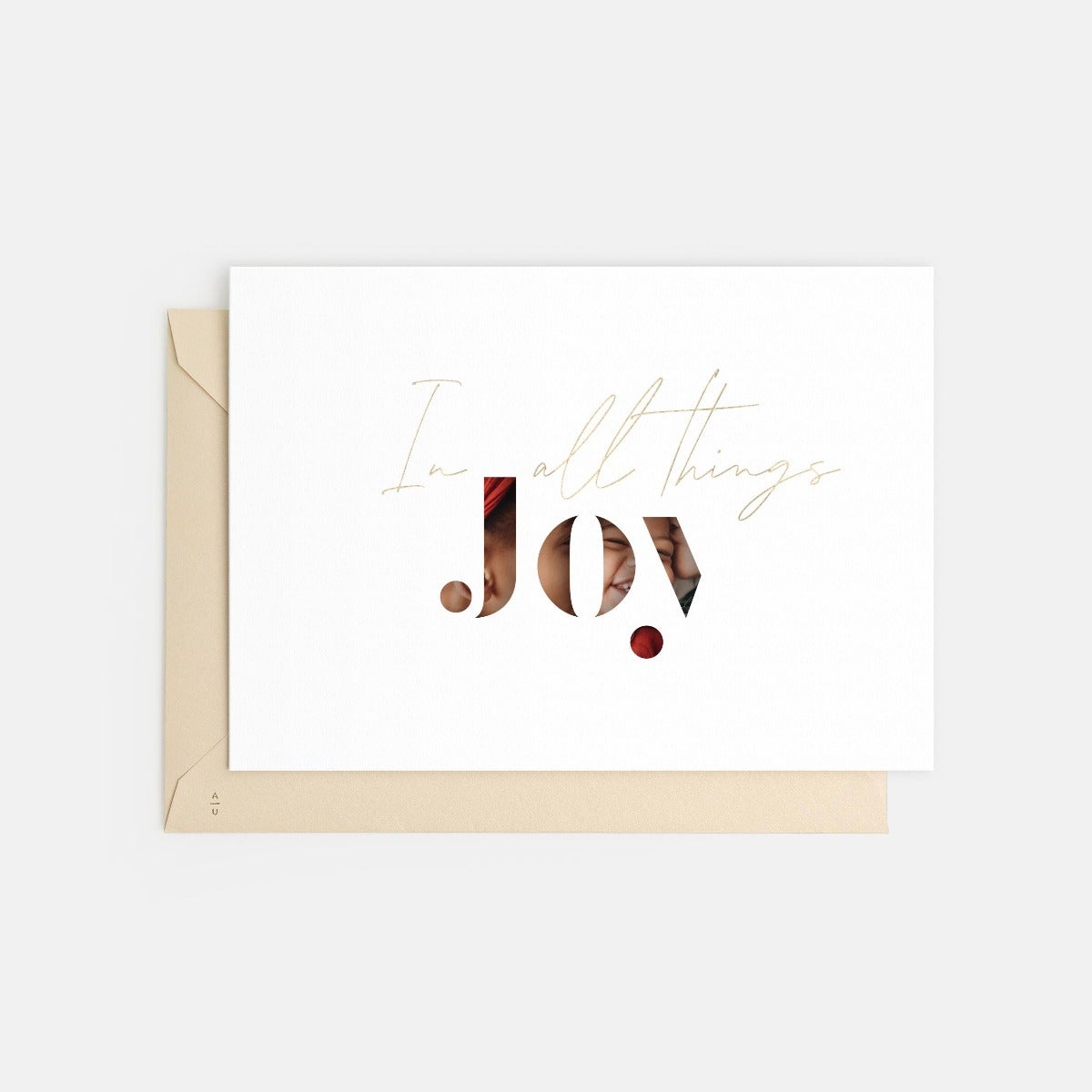 Joy Stencil Letters Holiday Card