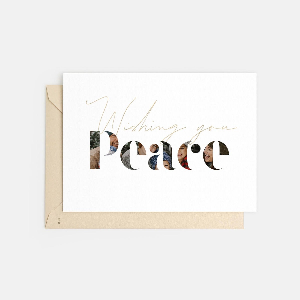 Peace Stencil Letters Holiday Card