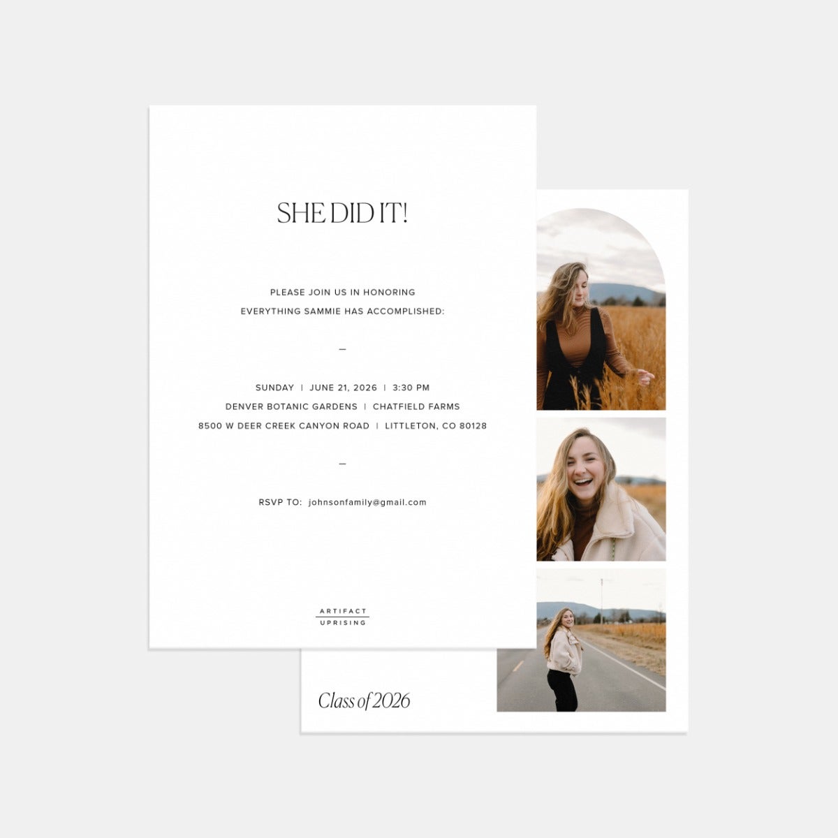 Tri-Photo Arch Graduation Announcement