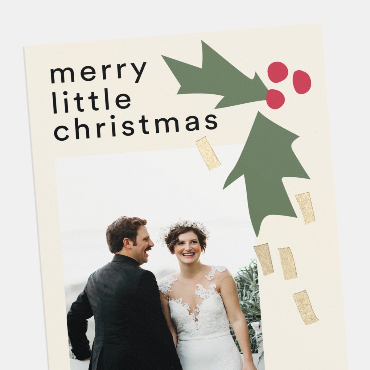 Abstract Holly Holiday Card