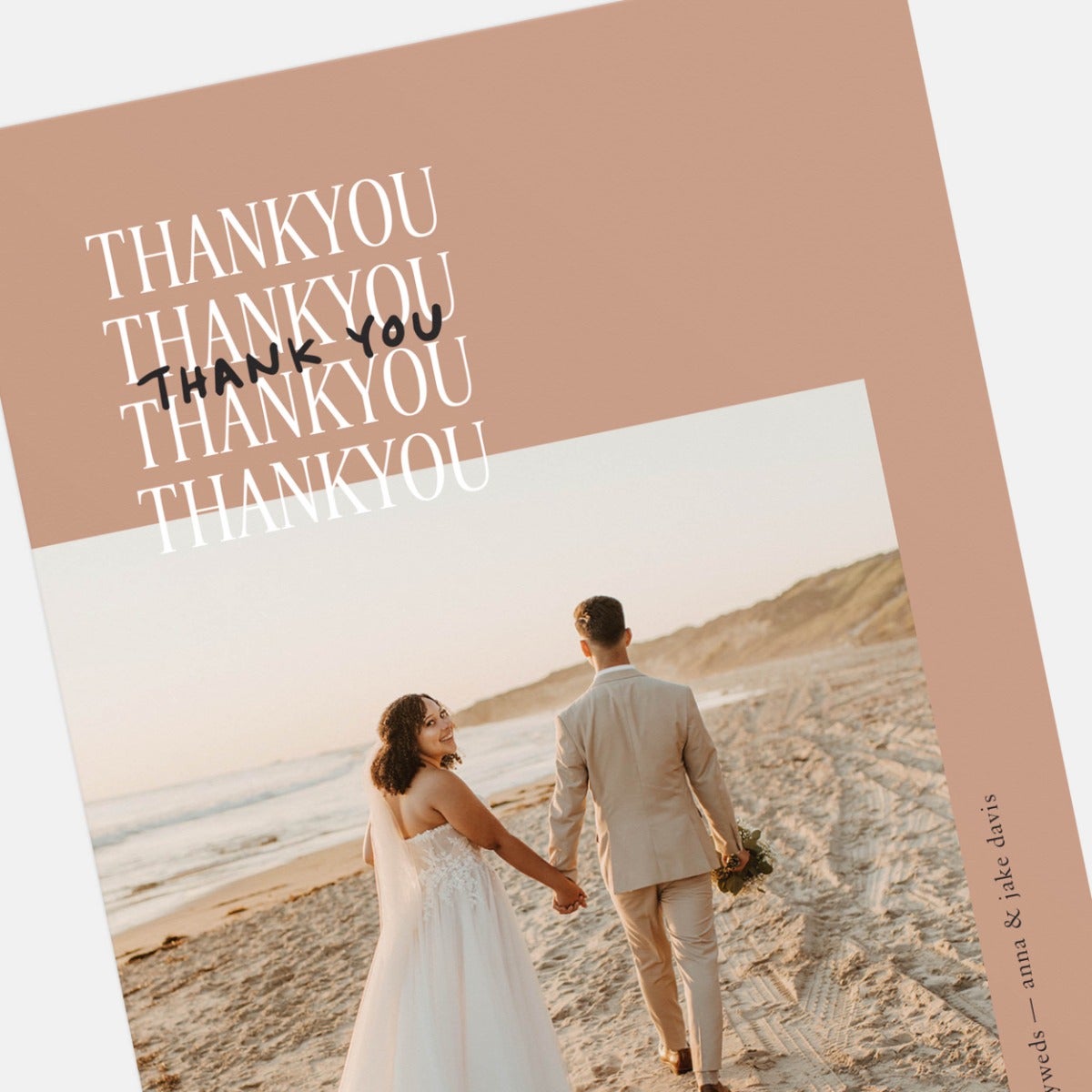 Handwritten Minimalist Folded Thank You Card