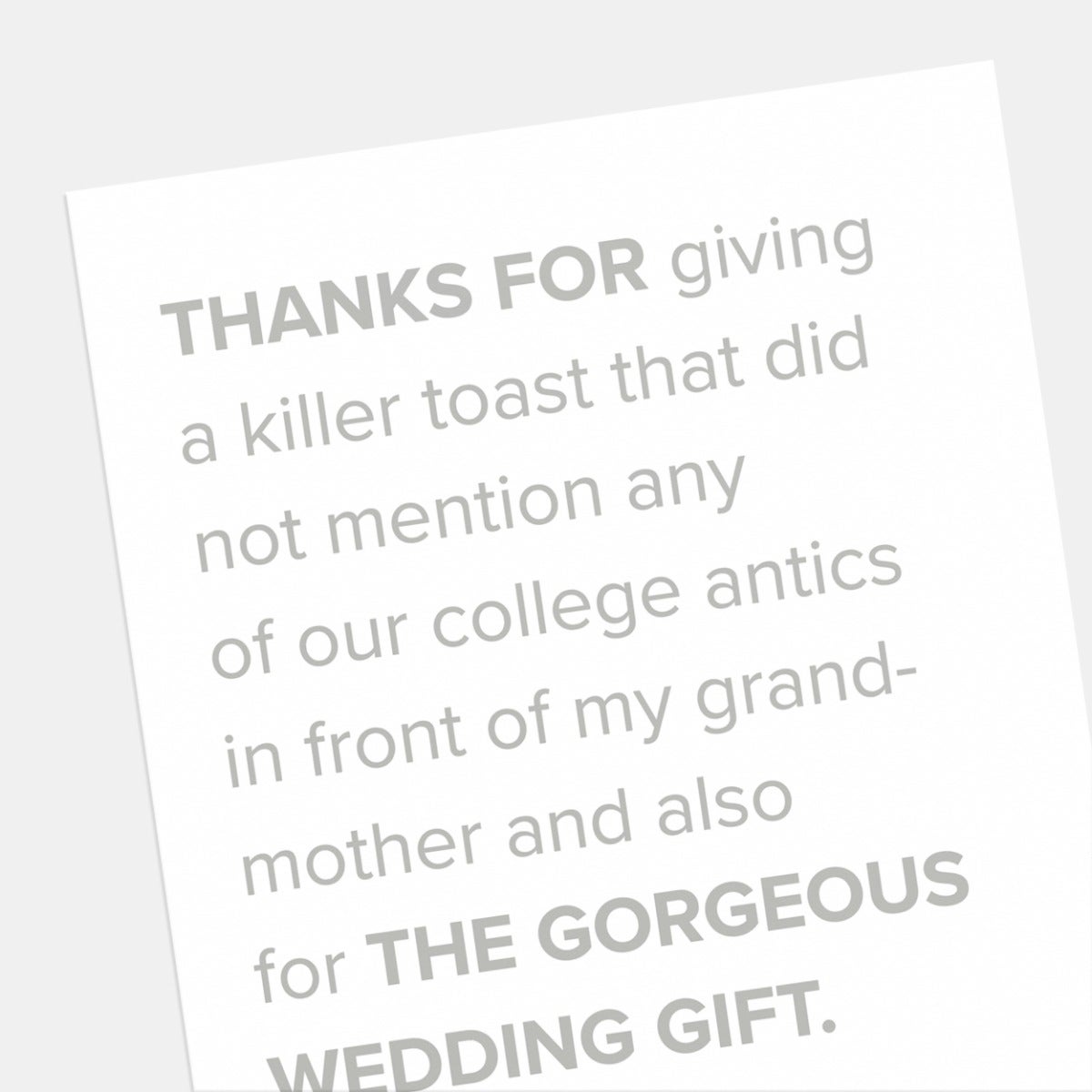 Thanks a Ton Personalized Thank You Card