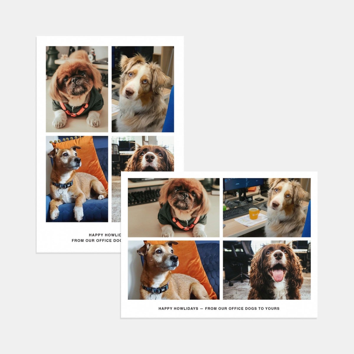 Simple Multi-Image Grid Business Holiday Card