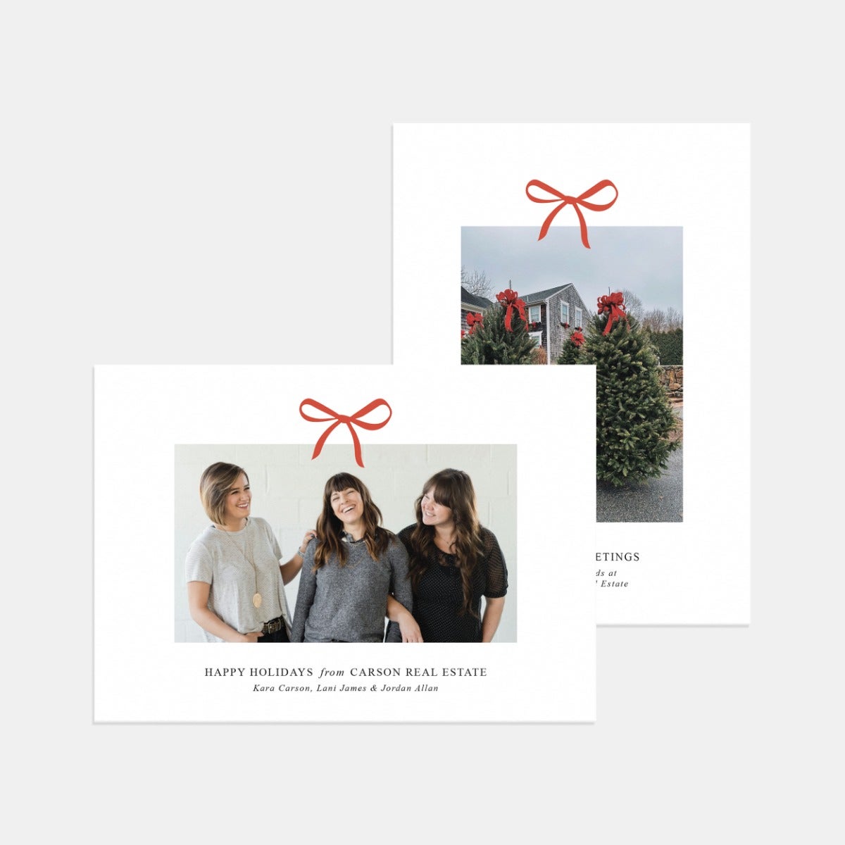 Tied With A Bow Business Holiday Card