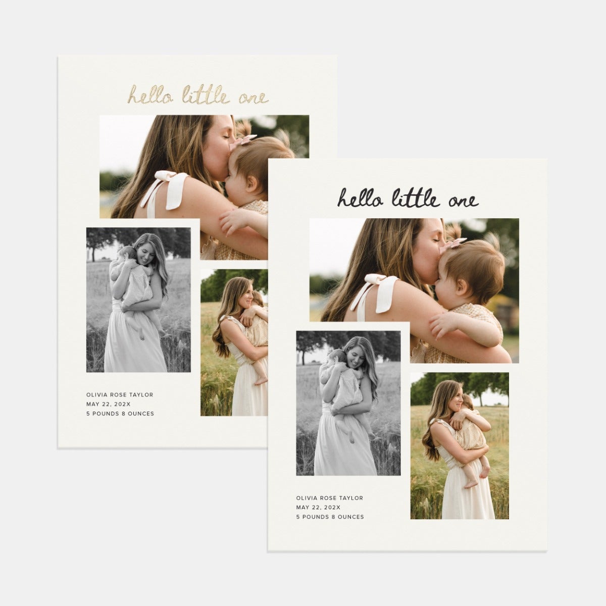 Classic Collage Birth Announcement