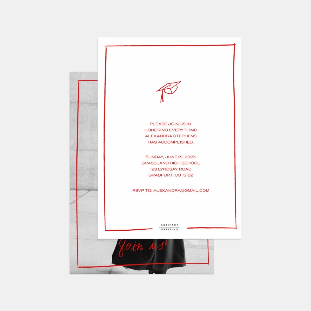 Organic Border Graduation Announcement