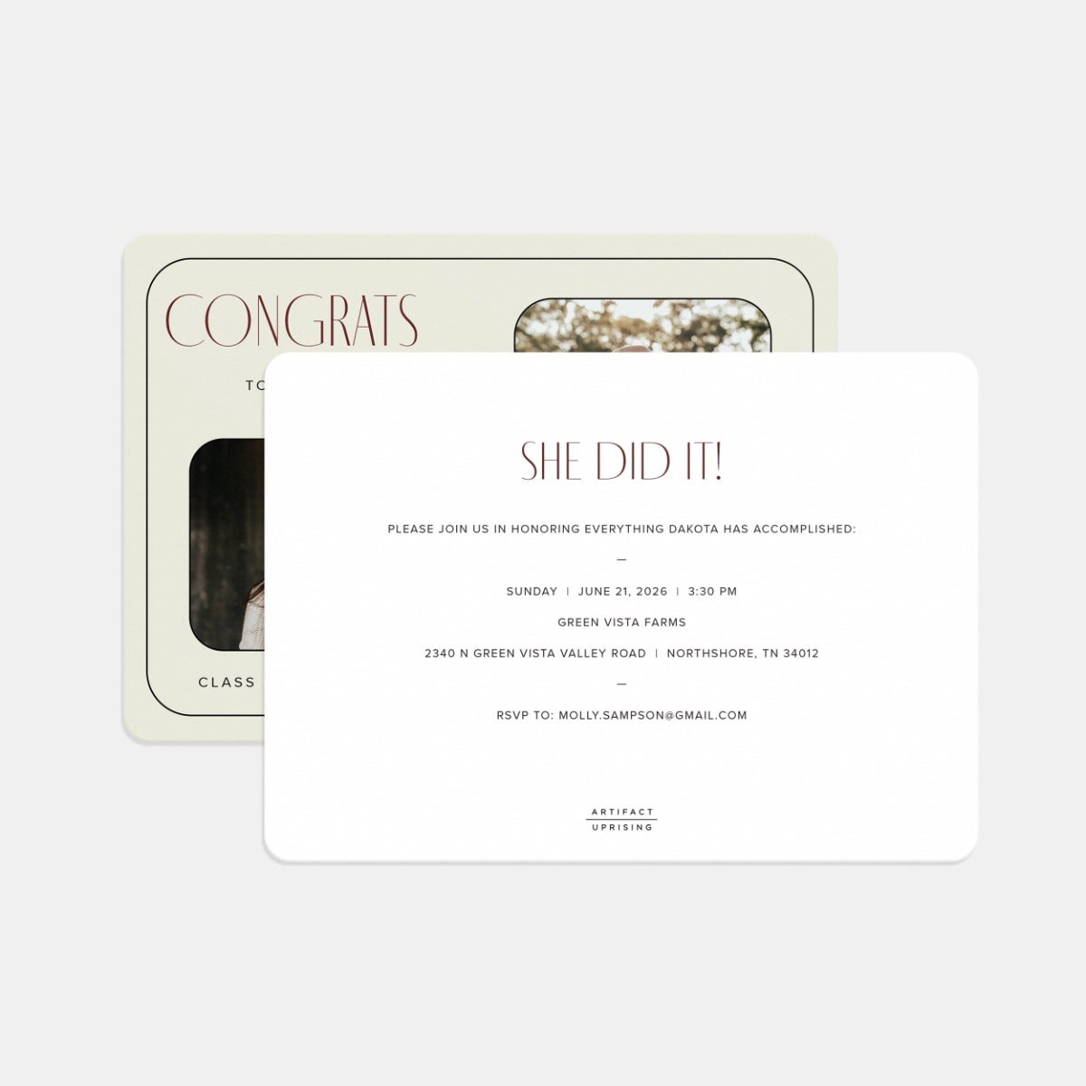 Classic Duo Graduation Announcement