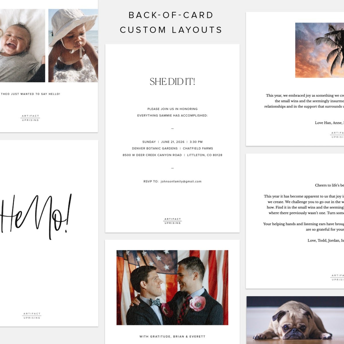 Tri-Photo Arch Graduation Announcement