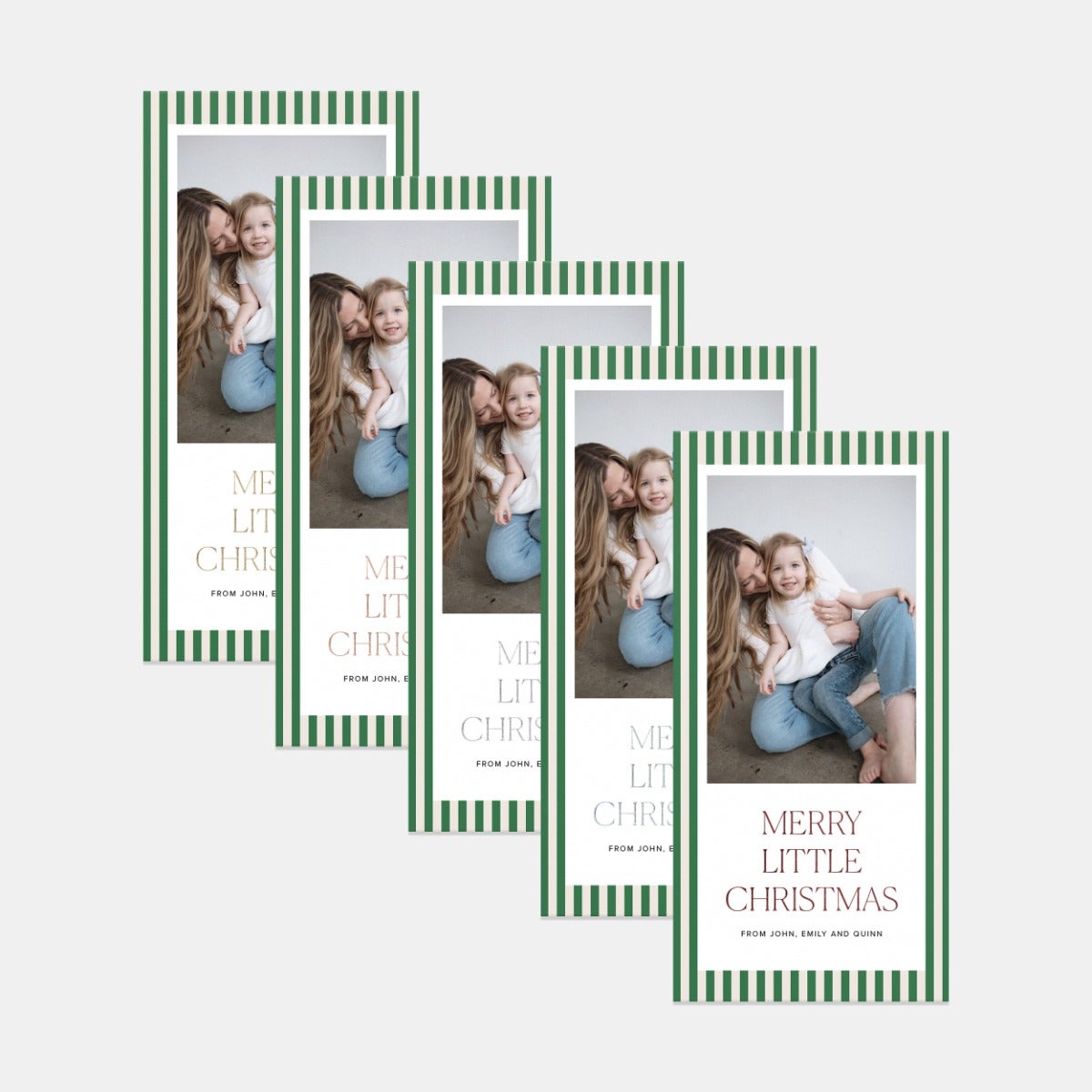 Vintage Stripes Christmas Card