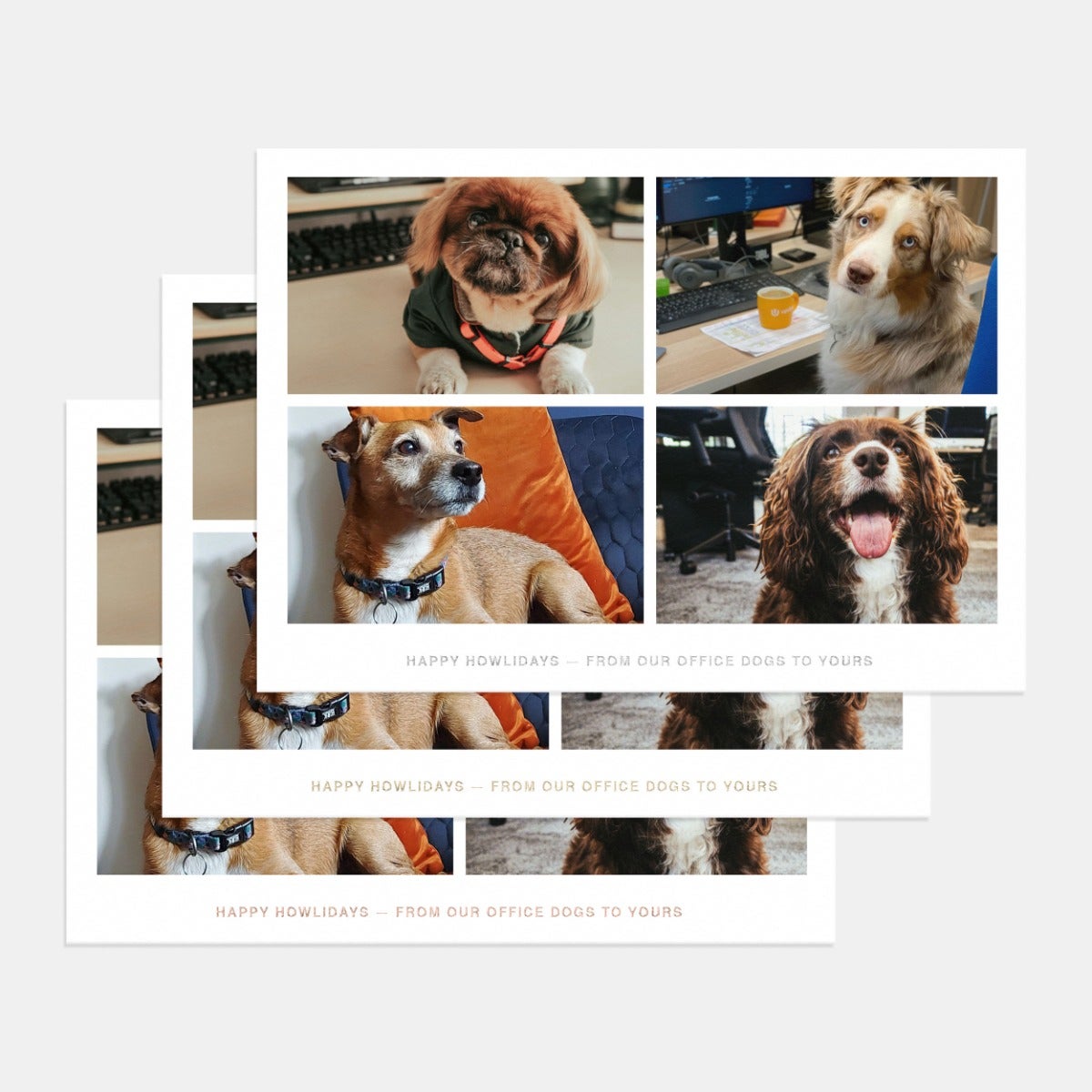 Simple Multi-Image Grid Business Holiday Card