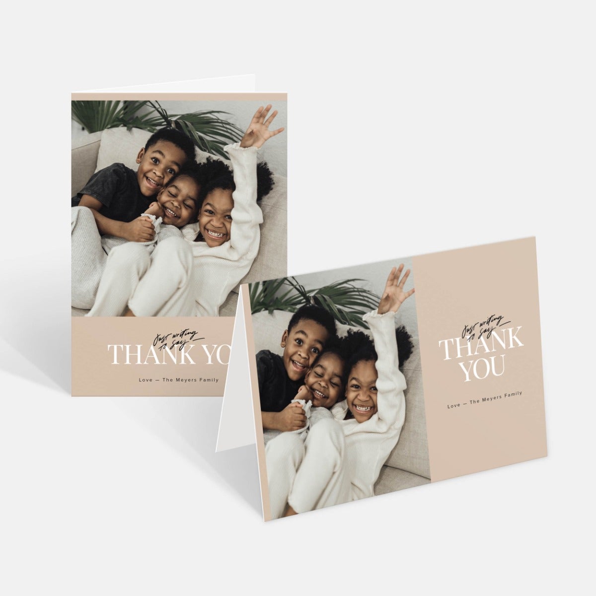 Easy Minimalist Folded Thank You Card