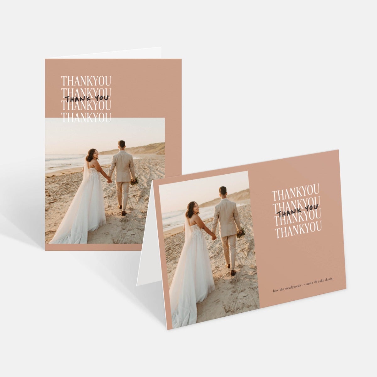 Handwritten Minimalist Folded Thank You Card