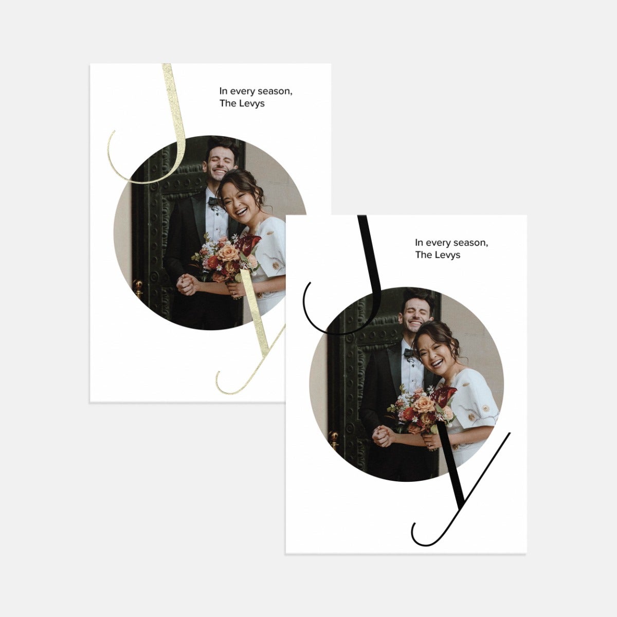 Falling Together Type Holiday Card