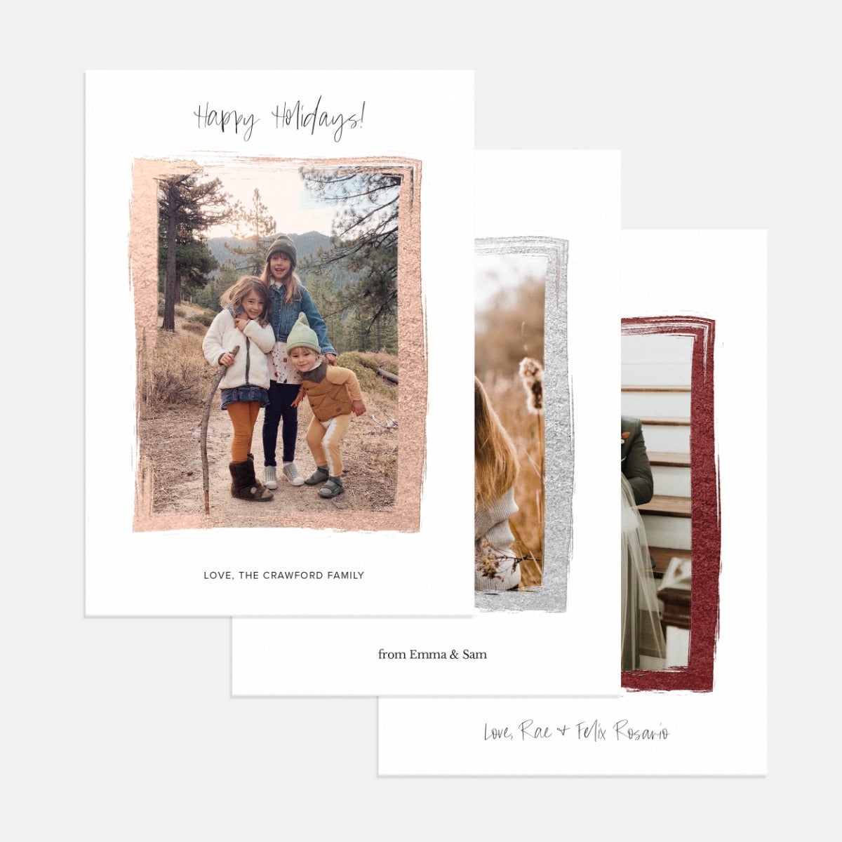 Brushed Border Holiday Card