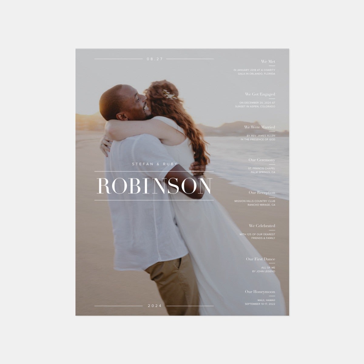 Our Wedding Story Poster Print