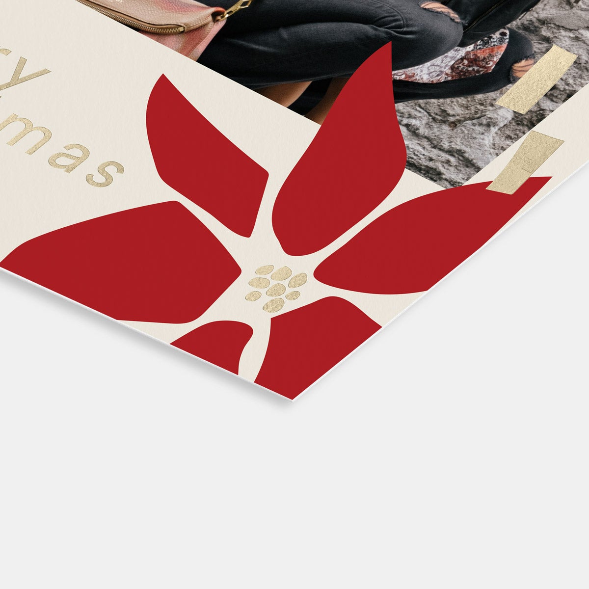 Abstract Poinsettia Holiday Card