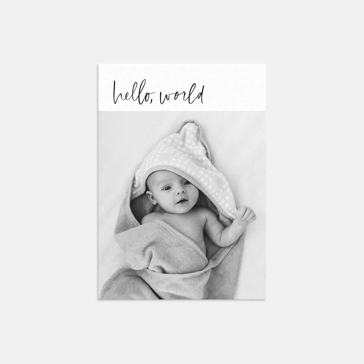 Hand-Lettered Hello World Birth Announcement 