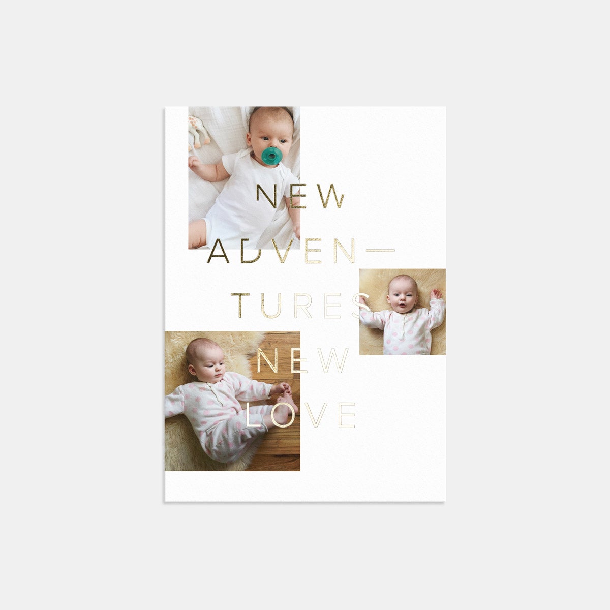 New Adventures Birth Announcement with Foil