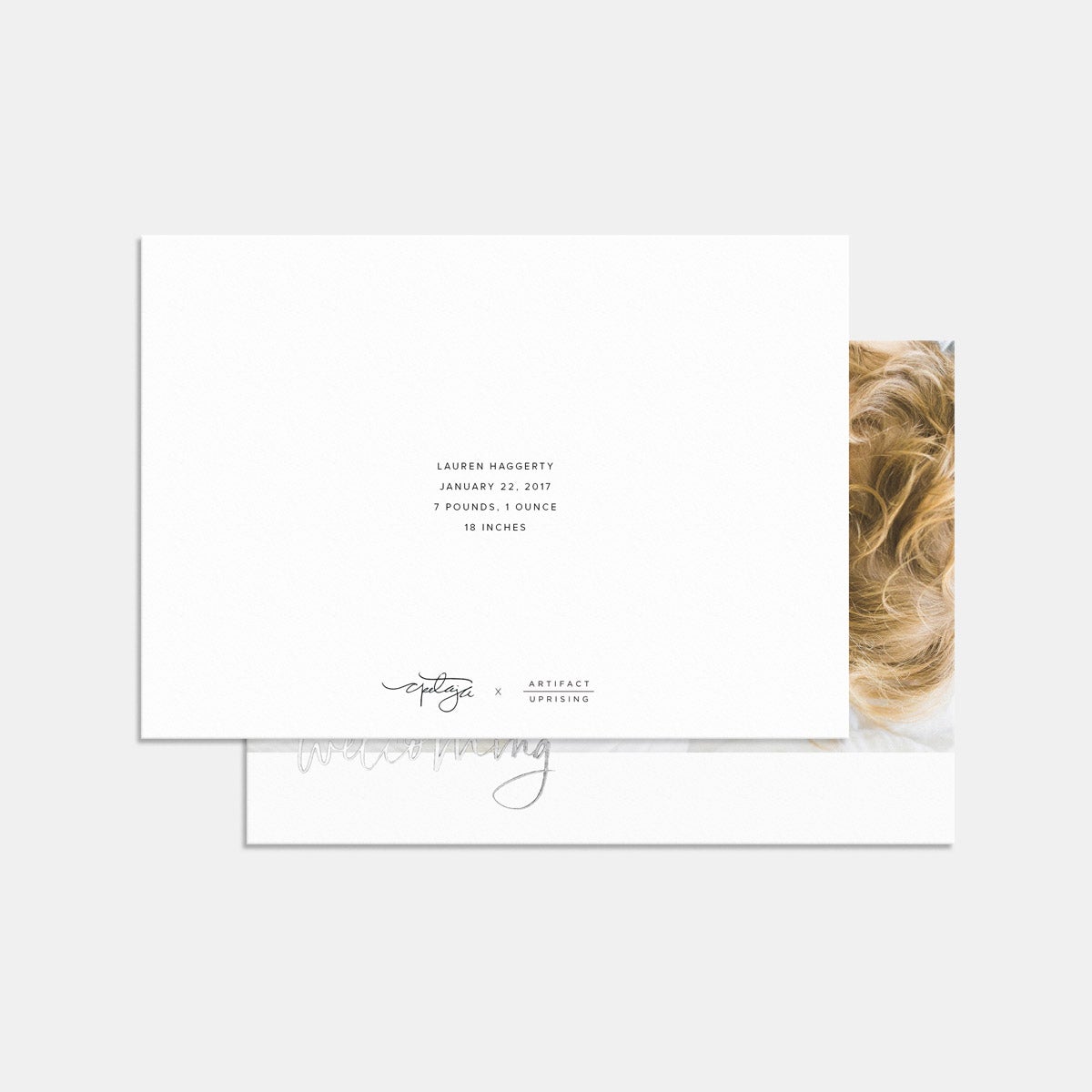 Hand-Lettered Birth Announcement with Foil by Artifact Uprising | Cards