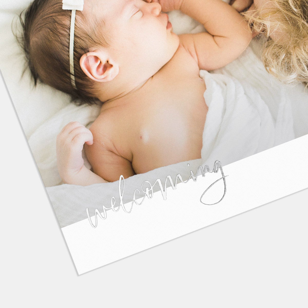 Hand-Lettered Birth Announcement with Foil