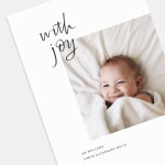 Hand-Lettered With Joy Baby Announcement 