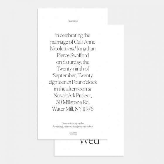 Simple Serif Wedding Invitation Simple Serif Wedding Invitation