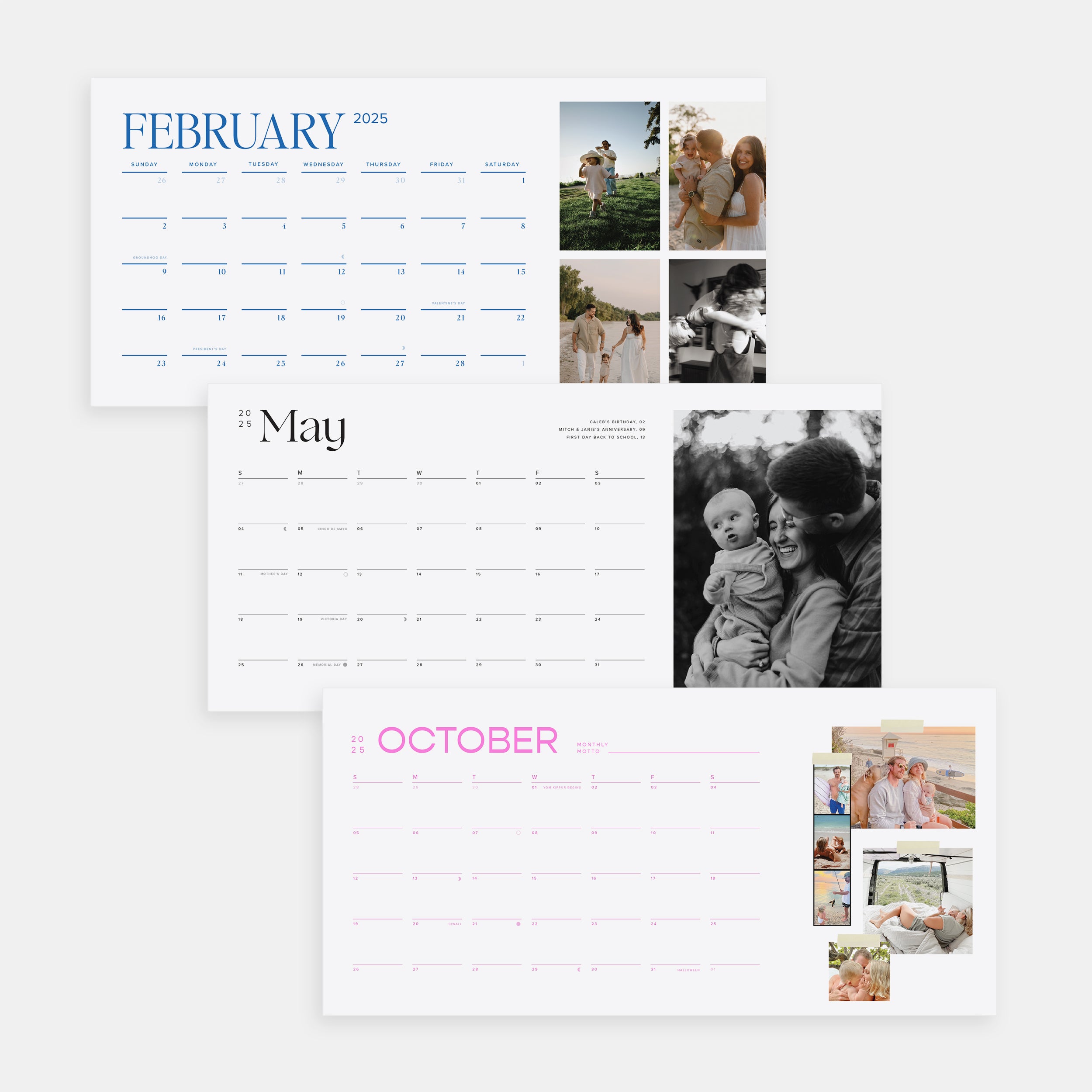 Modern Wall Calendar Refill Pack