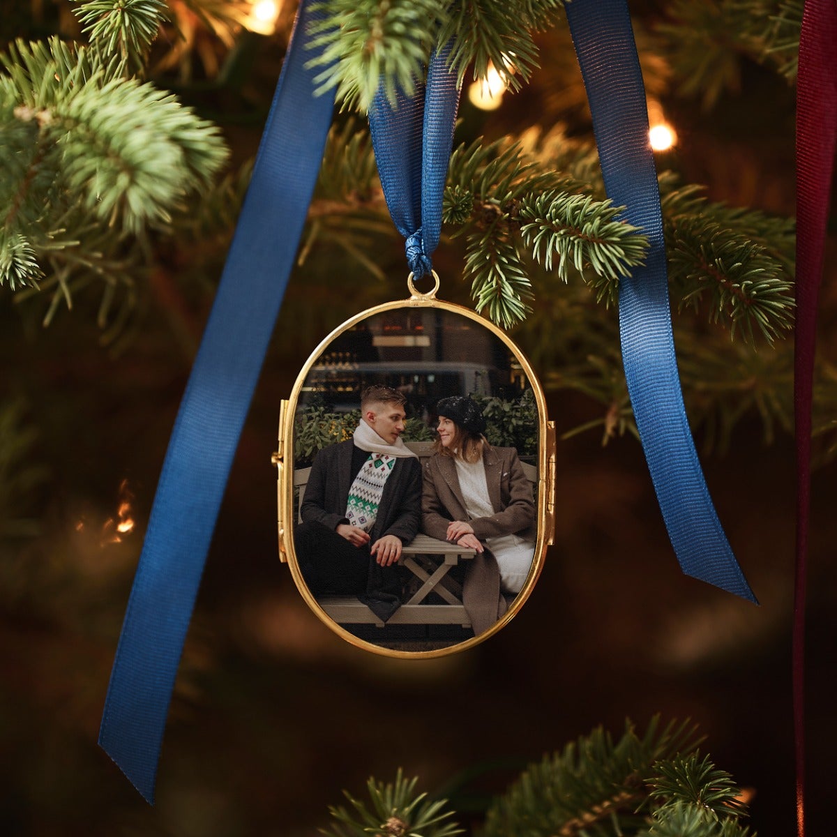 Pressed Glass Photo Ornament