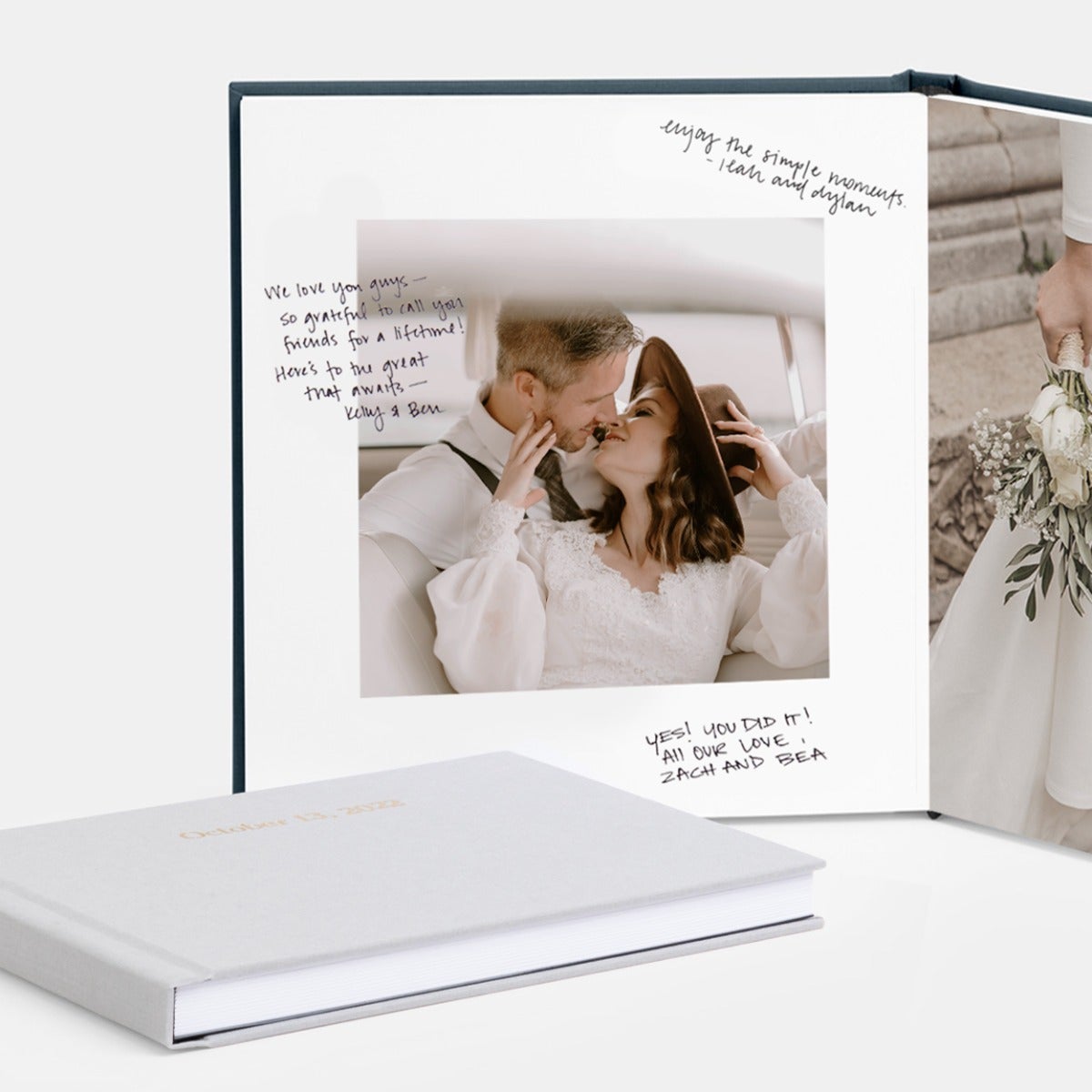 Wedding Guest Messages Gifts & Record Book with Presentation Box and Sleeves 