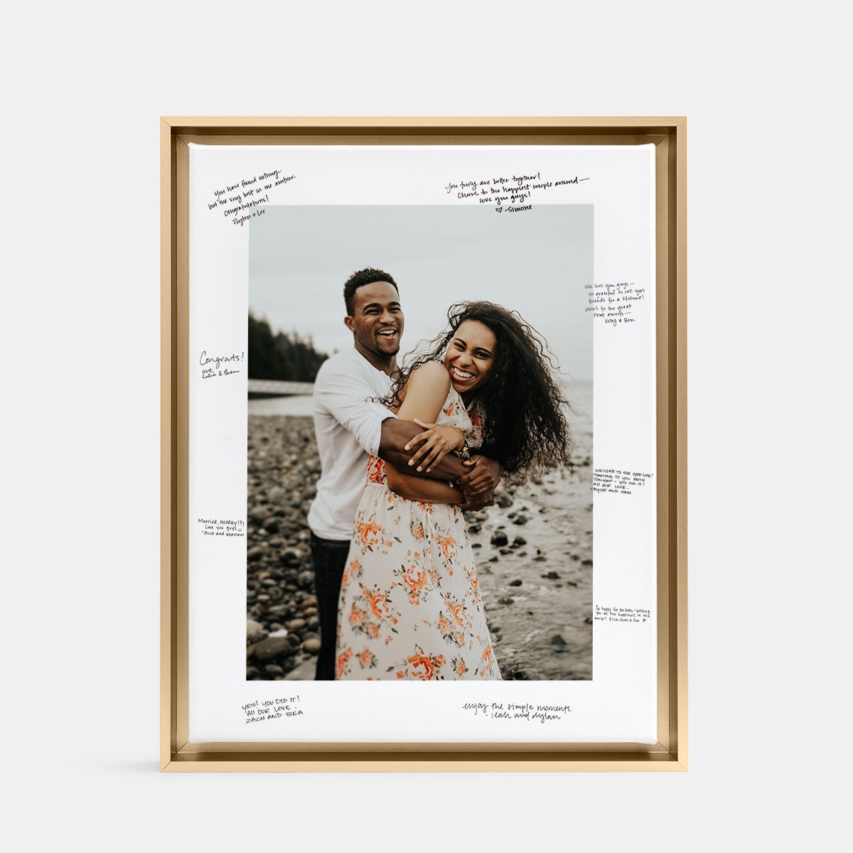 Double Mounted Luxury and Personalised Wedding Guest Book Frame 