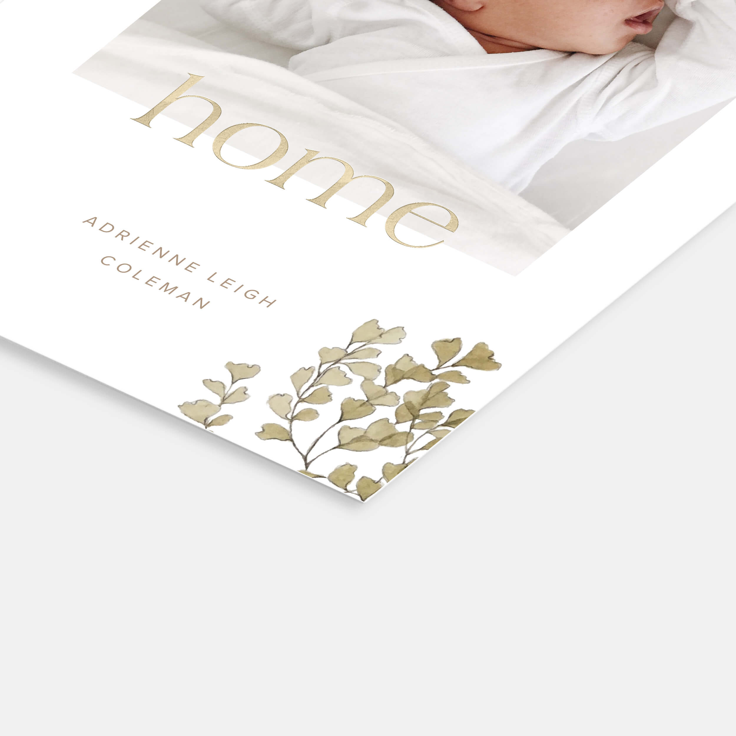 Welcome Home Botanical Birth Announcement