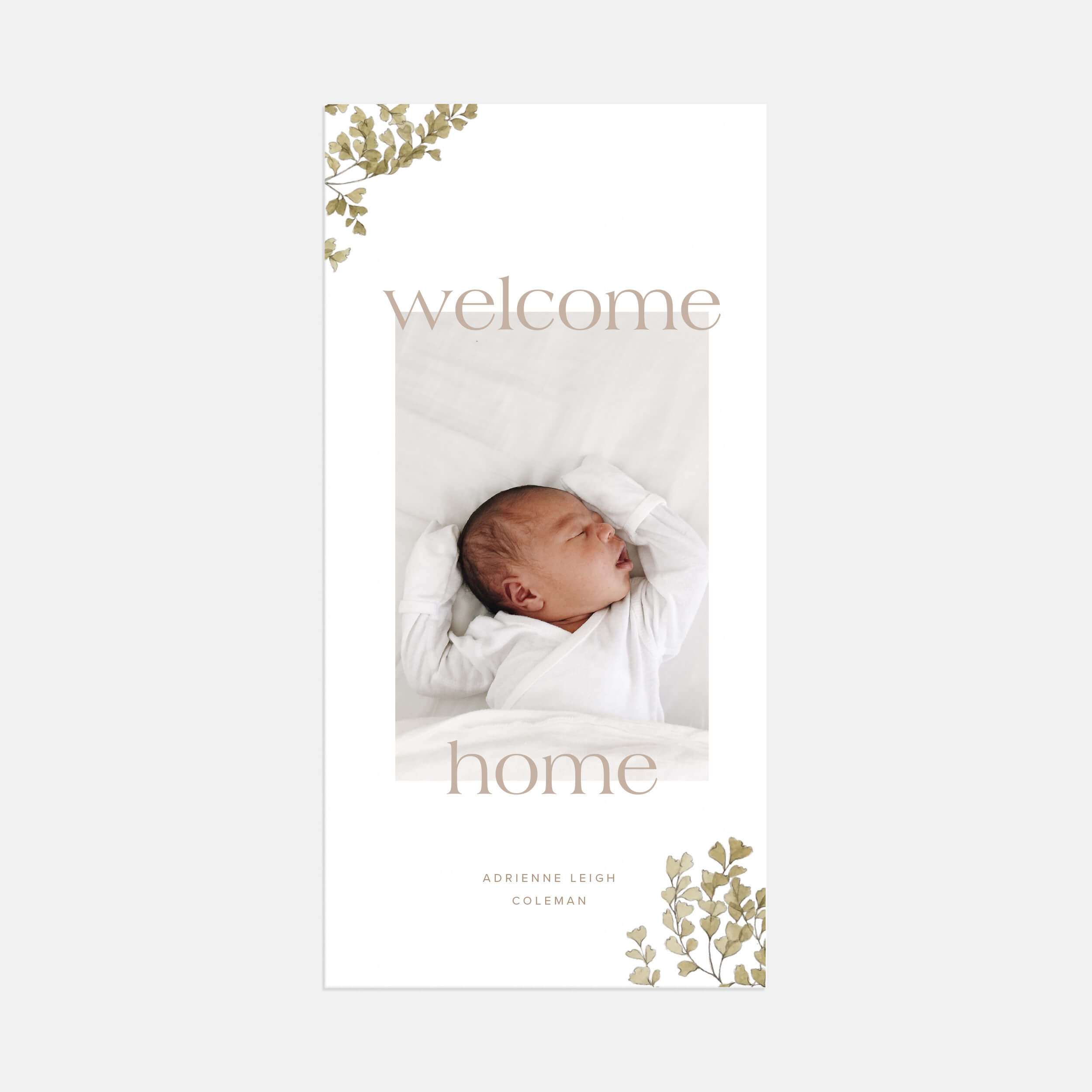 Welcome Home Botanical Birth Announcement by Artifact Uprising | Cards
