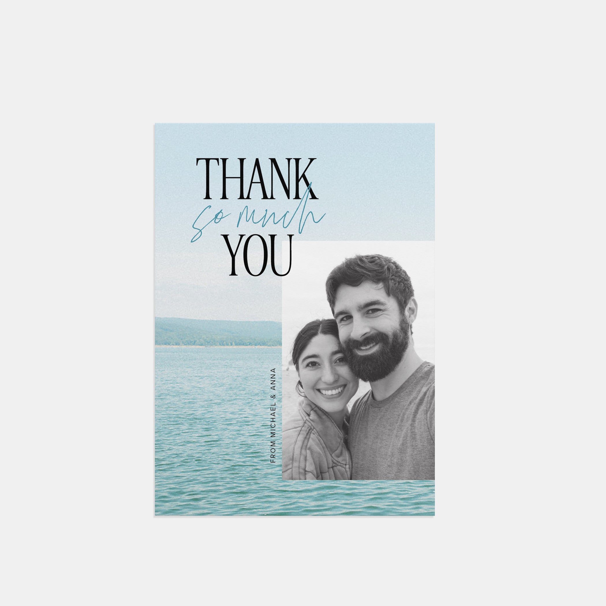 Layered Photo Thank You Card White, image size:2100x2100